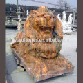 Professional factory carved large size antique stone lion statue for garden ornament
